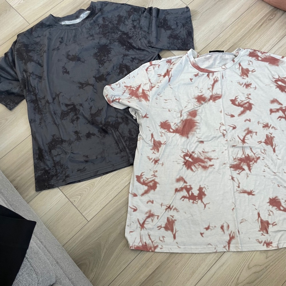 Shein Curve Tie Dye T-Shirt Plus‎ Size Top Oversized XL Set of 2